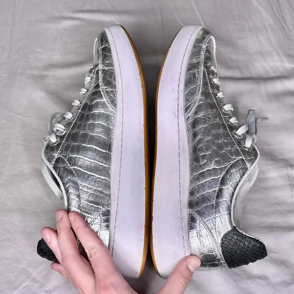 Woden Ydun Croc Print Metallic Trainers Women's 9.5